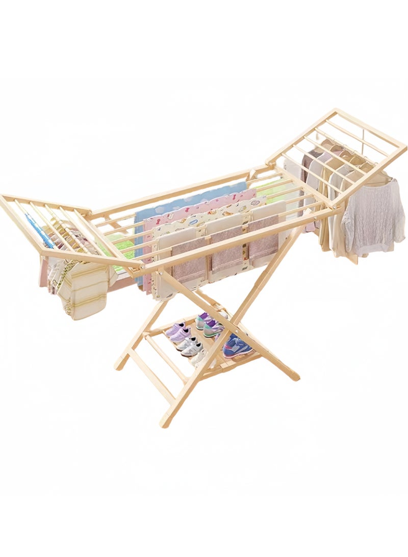 رف جفاف الملابس، منضدة غسيل مكتبية متعددة المواقف، قابلة للطي بعجلات، رف ملابس محمول صغير للفترات والملابس الصغيرة والمناشف المنزلية والميداني - Image 1